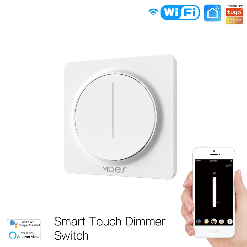 European style dimmer switch wifi smart touch dimming switch support smart speaker voice control
European style dimmer switch wifi smart touch dimming switch support smart speaker voice control