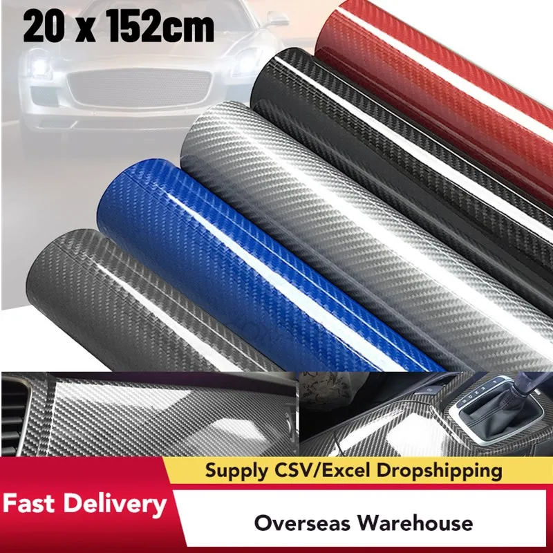 6D Car Styling DIY High Glossy Carbon Fiber Vinyl Wrap Film 20/50*152cm Motorcycle Automobiles Car Sticker Decals Accessories
6D Car Styling DIY High Glossy Carbon Fiber Vinyl Wrap Film 20/50*152cm Motorcycle Automobiles Car Sticker Decals Accessories