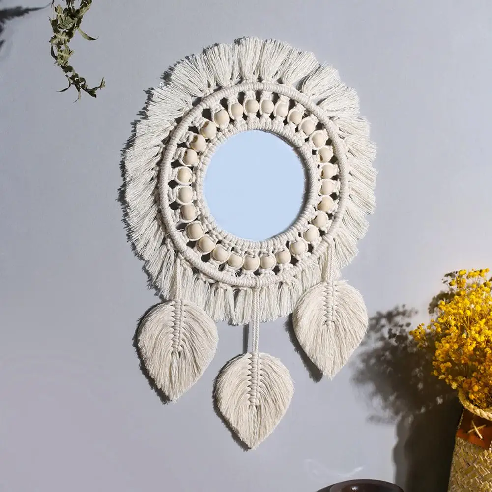 Macrame Wall Mirror With Fringe Feather Handmade Tapestry Makeup Hanging Mirrors Bohemian Decoration For Apartment Living Room
Macrame Wall Mirror With Fringe Feather Handmade Tapestry Makeup Hanging Mirrors Bohemian Decoration For Apartment Living Room