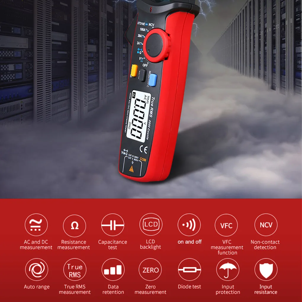 Clamp Multimeter Non-Contact True RMS VFC Meter Precision Auto-Off Portable Pocket Voltage Detector Tester UT210E Digital LCD
Clamp Multimeter Non-Contact True RMS VFC Meter Precision Auto-Off Portable Pocket Voltage Detector Tester UT210E Digital LCD