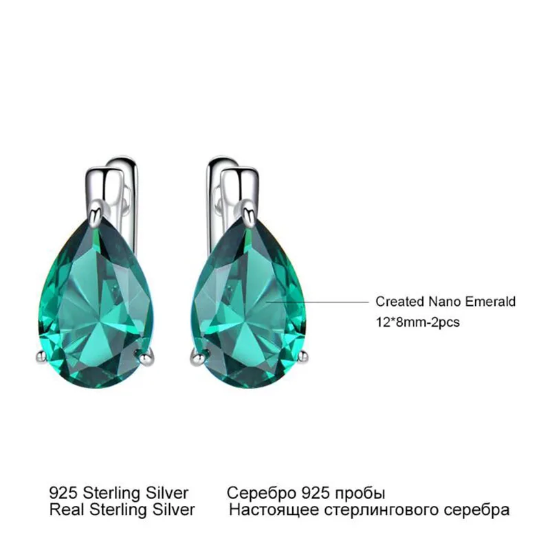 Genuine 925 Sterling Silver Green Zircon Clip Earrings for Women Waterdrop Emerald Gemstone Party Wedding Ear Jewelry Gift 
Genuine 925 Sterling Silver Green Zircon Clip Earrings for Women Waterdrop Emerald Gemstone Party Wedding Ear Jewelry Gift
