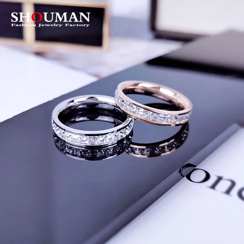 SHOUMAN Luxury Rose Gold Shine Square Zircon Wedding Engagement Customized Engrave Name Rings For Women Girl Best Gifts
SHOUMAN Luxury Rose Gold Shine Square Zircon Wedding Engagement Customized Engrave Name Rings For Women Girl Best Gifts