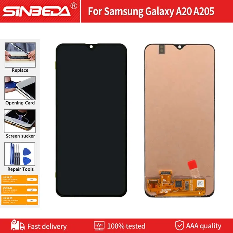 Sinbeda 6.4" For Samsung Galaxy A20 A205 SM-A205F A205FN LCD Display Touch Screen Digitizer For Samsung A20 A205 Display A205GN
Sinbeda 6.4" For Samsung Galaxy A20 A205 SM-A205F A205FN LCD Display Touch Screen Digitizer For Samsung A20 A205 Display A205GN