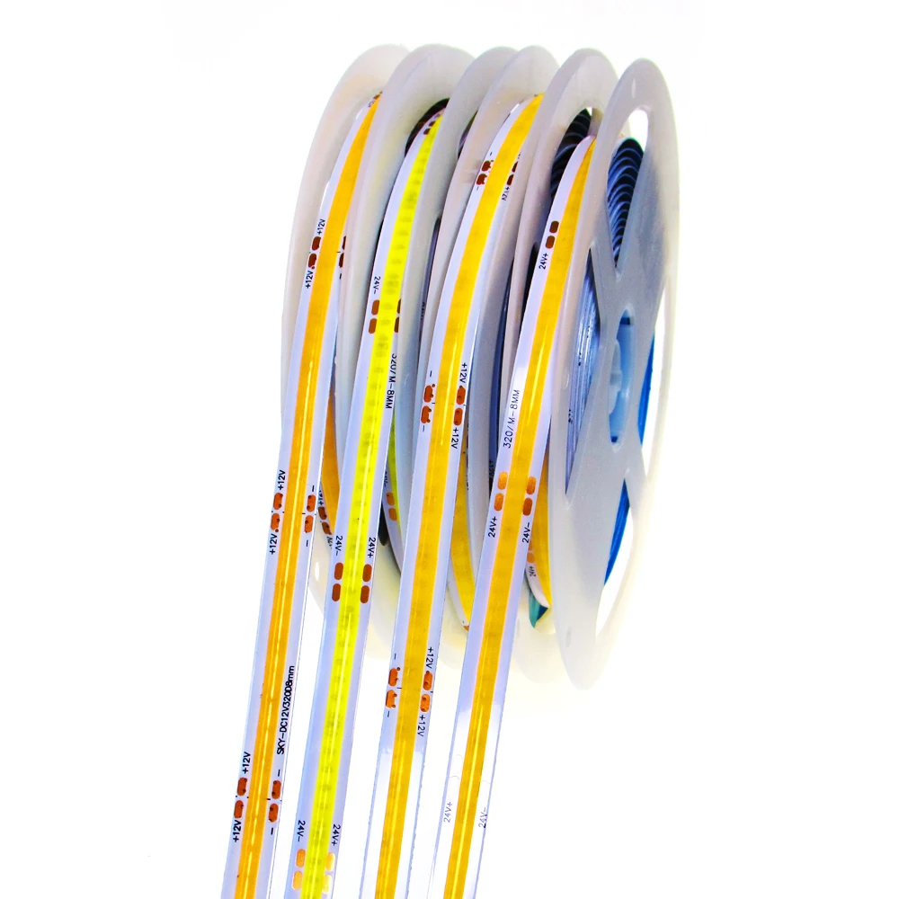 8mm COB LED Strip Light 12V 24V Waterproof 320/384 LED/m RA90 High Density Tape Diode Soft COB Led Lights For The Room Kitchen
8mm COB LED Strip Light 12V 24V Waterproof 320/384 LED/m RA90 High Density Tape Diode Soft COB Led Lights For The Room Kitchen