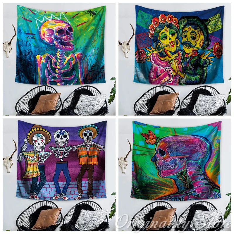 Colorful Skeleton Tapestry Skull Decor Wall Hanging Multifunctional Beach Picnic Mats
Colorful Skeleton Tapestry Skull Decor Wall Hanging Multifunctional Beach Picnic Mats