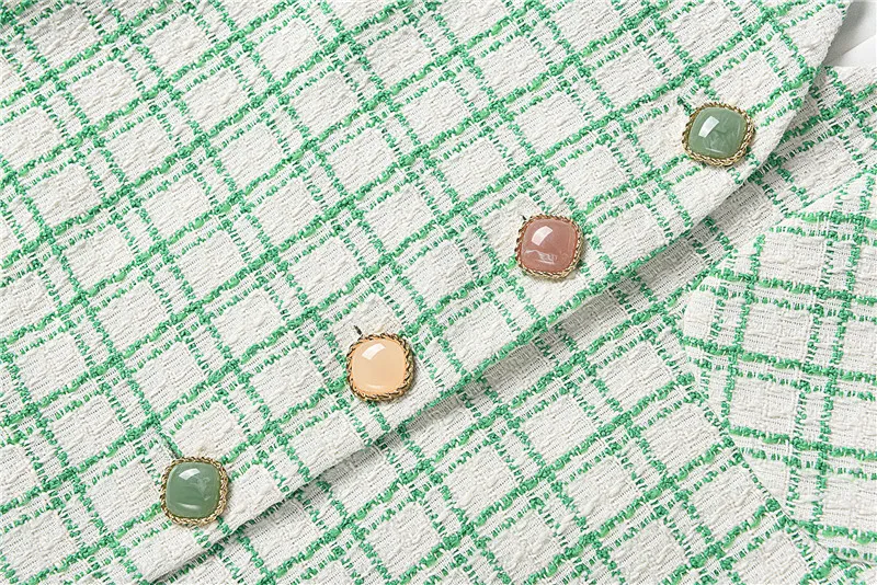 Fall Green Plaid Jackets For Women 2021 kpop Autumn Cute V Neck Tweed Jacket Brand Designer Short Coat Streetwear
Fall Green Plaid Jackets For Women 2021 kpop Autumn Cute V Neck Tweed Jacket Brand Designer Short Coat Streetwear