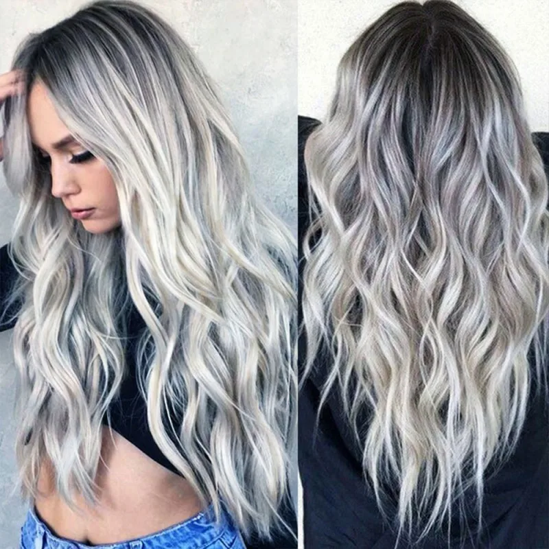 Women Long Wig Wavy Hair Gray And Black Wig Side Part Heat Resistant Long Wigs For Women Cosplay Long Wig
Women Long Wig Wavy Hair Gray And Black Wig Side Part Heat Resistant Long Wigs For Women Cosplay Long Wig