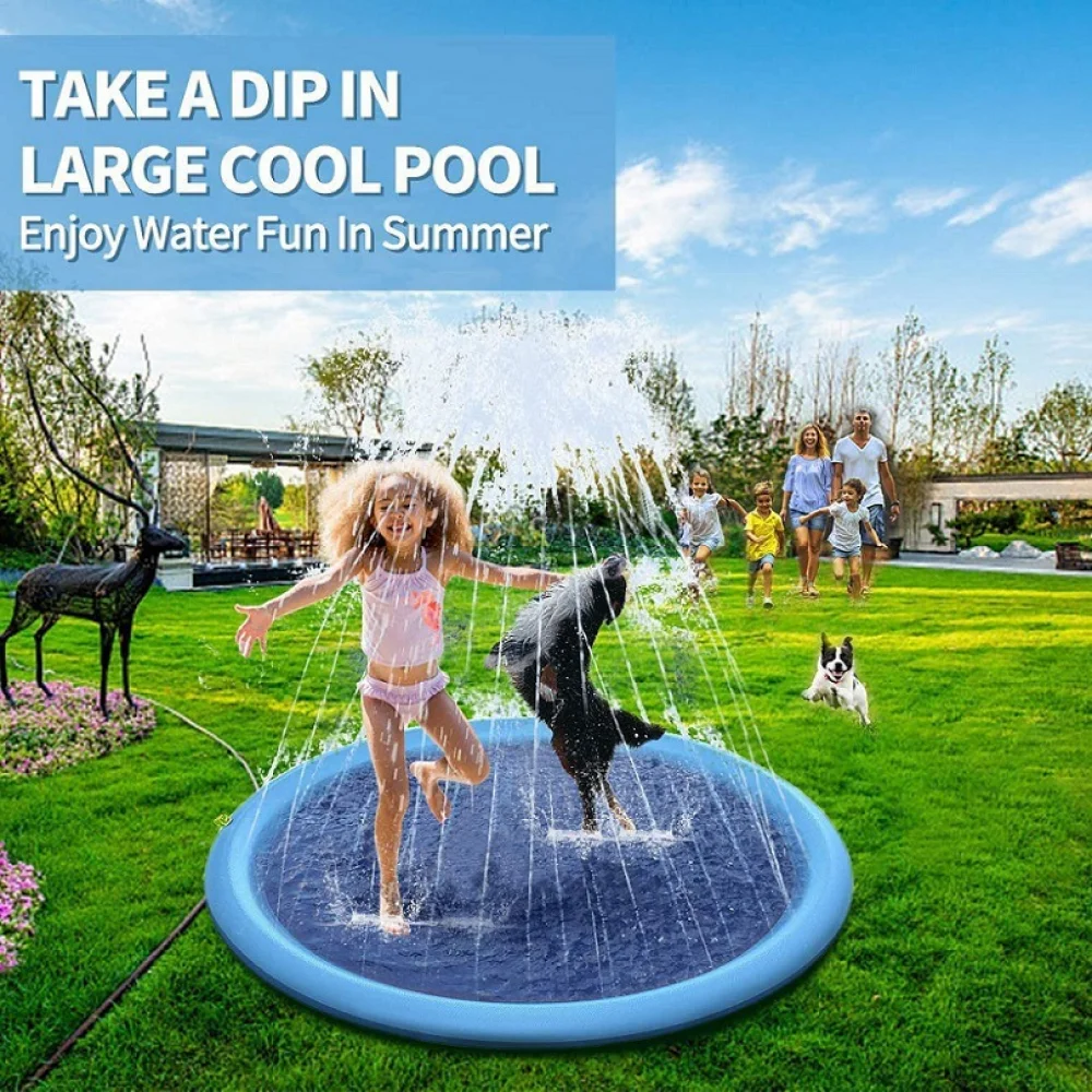 Outdoor Swimming Pool Pet Sprinkler Pad Play Cooling Splash Sprinkler Mat Inflatable Water Spray Pad Mat Tub for Dog Summer Cool
Outdoor Swimming Pool Pet Sprinkler Pad Play Cooling Splash Sprinkler Mat Inflatable Water Spray Pad Mat Tub for Dog Summer Cool
