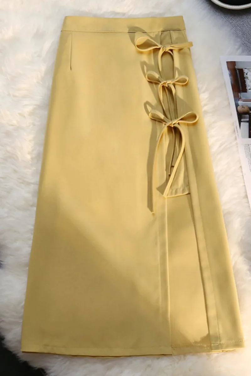 Female Irregular Slit Midi Skirt Summer Spring 2021 Women's S-line High-waisted Palin Skirts With Bandage Jupe De Dame
Female Irregular Slit Midi Skirt Summer Spring 2021 Women's S-line High-waisted Palin Skirts With Bandage Jupe De Dame