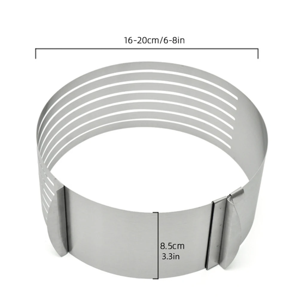 Adjustable Round Bread Cake Cutter Slicer Stainless Steel Cake Cutter Slicer Mousse Ring Mould 6 Layers Baking Tool
Adjustable Round Bread Cake Cutter Slicer Stainless Steel Cake Cutter Slicer Mousse Ring Mould 6 Layers Baking Tool