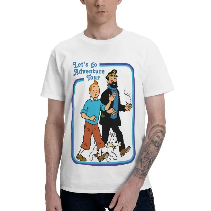 Men's The Adventures of Tintin Manga Lovers T-Shirt Herge Comic Snowy Dog Captain Haddock Tshirt Short Sleeve T Shirt Tee
Men's The Adventures of Tintin Manga Lovers T-Shirt Herge Comic Snowy Dog Captain Haddock Tshirt Short Sleeve T Shirt Tee