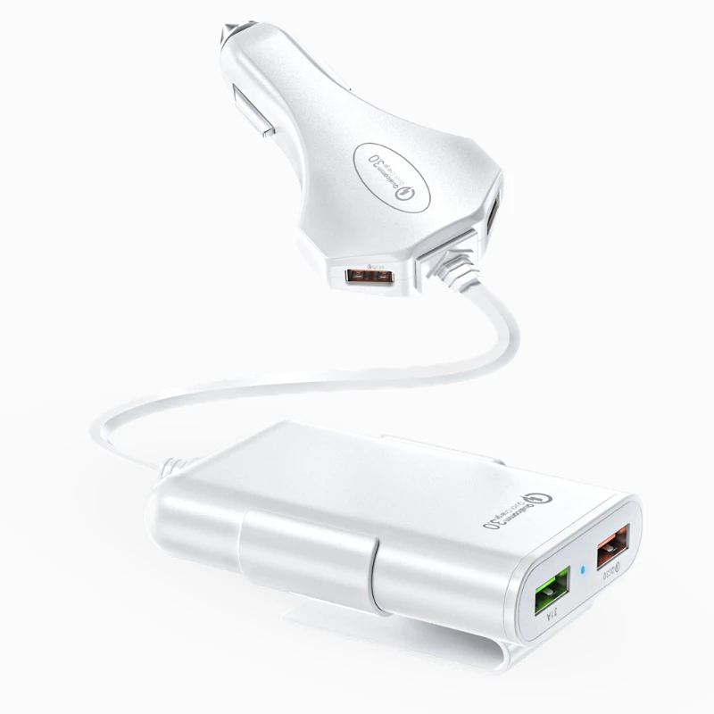 QC3.0 Fast Charge Universal Car Charger Quick Charge Front/Back Seat Chargers Adapter With 1.7M Cable 4 USB 1.8A Power Ports
QC3.0 Fast Charge Universal Car Charger Quick Charge Front/Back Seat Chargers Adapter With 1.7M Cable 4 USB 1.8A Power Ports