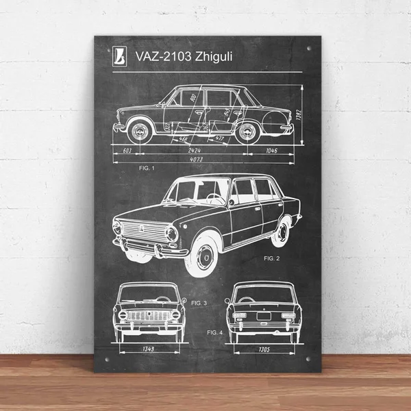 VAZ-2103 Zhiguli Car Metal Tin Sign Pin Up Metal Sign Metal Decor Wall Sign Wall Decor (20cmx30cm)
VAZ-2103 Zhiguli Car Metal Tin Sign Pin Up Metal Sign Metal Decor Wall Sign Wall Decor (20cmx30cm)
