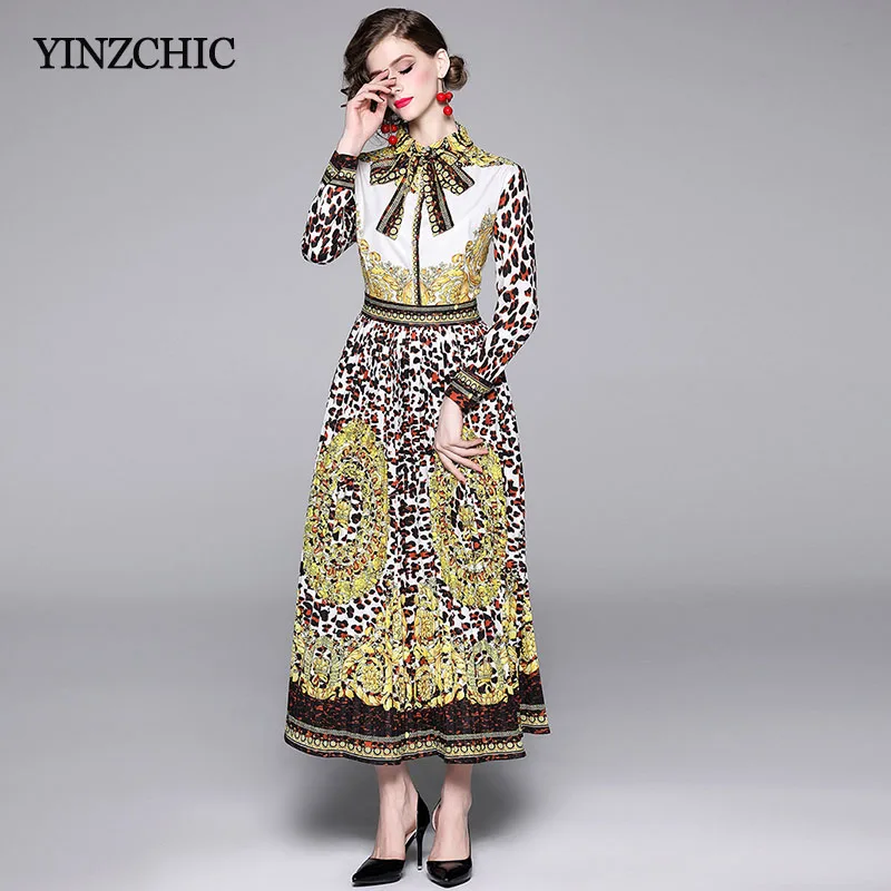 Vintage Printed Woman Pleated Dress Floral Leopard Print Female Elegant Long Dresses Ladies Party Dress Autumn New
Vintage Printed Woman Pleated Dress Floral Leopard Print Female Elegant Long Dresses Ladies Party Dress Autumn New