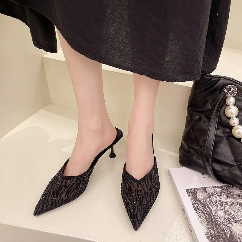 Summer Slippers Women Shoes Pointed Woven High Heels Fashion Women Heels Stilettos Mules Loafer Casual Feminine Sandalias Shoes 
Summer Slippers Women Shoes Pointed Woven High Heels Fashion Women Heels Stilettos Mules Loafer Casual Feminine Sandalias Shoes