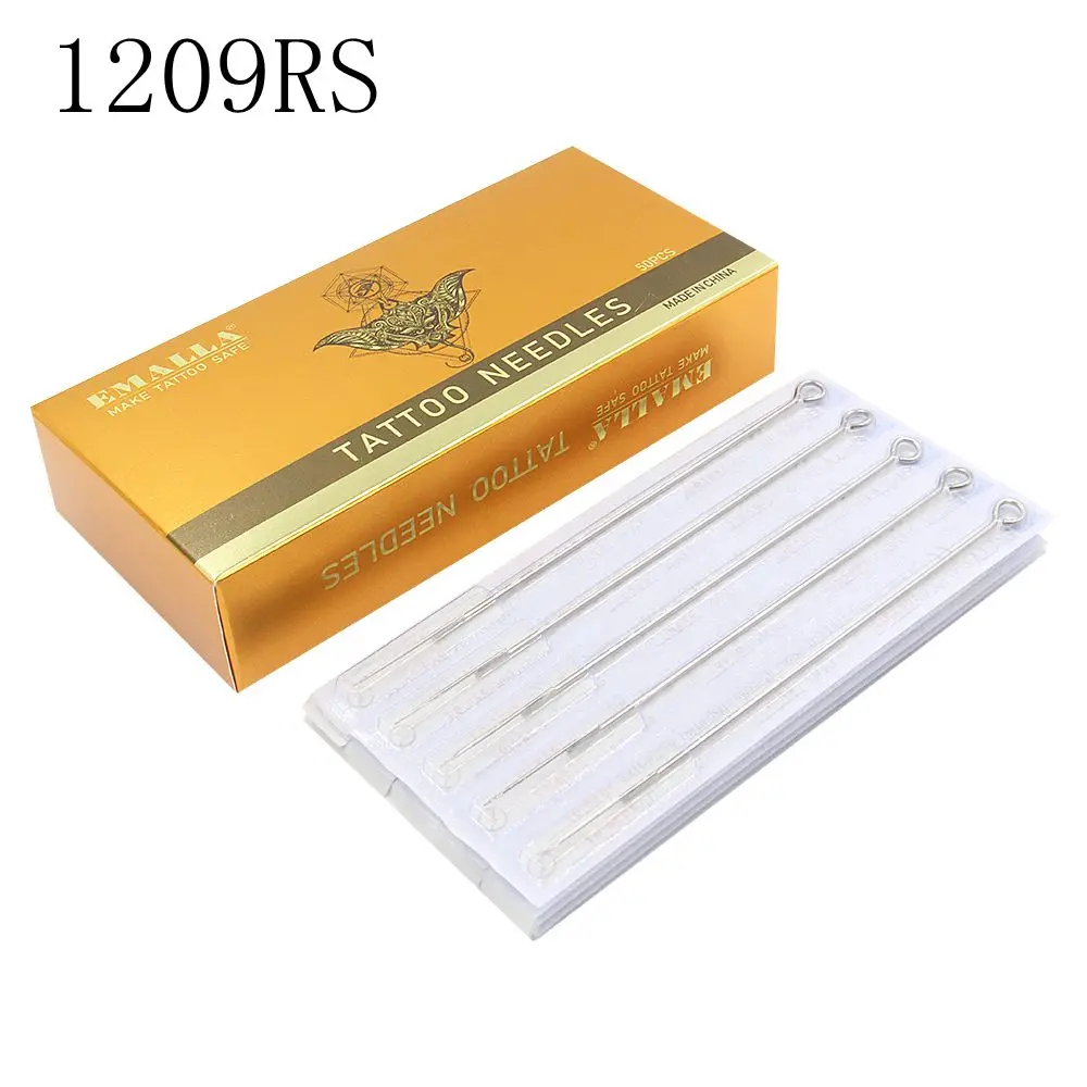 EMALLA 50Pcs 0.35MM 1209RS Disposable Sterilized round shader Tattoo Needle For Tattoo Machines Gun Liner Shader Needles
EMALLA 50Pcs 0.35MM 1209RS Disposable Sterilized round shader Tattoo Needle For Tattoo Machines Gun Liner Shader Needles