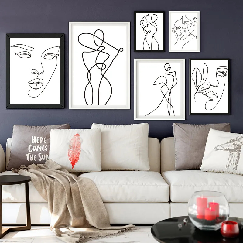Scandinavian Style Wall Art Picture Print Simple Couple Line Drawing on Canvas Painting Home Decor For Living Room Decoration
Scandinavian Style Wall Art Picture Print Simple Couple Line Drawing on Canvas Painting Home Decor For Living Room Decoration