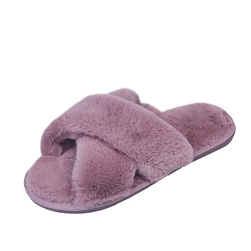 Winter Home Cozy Women Fur Slippers Faux Furry Cross Strap Flat Slides Slip On Indoor Non Slip House Shoes Female Slipper Ladies
Winter Home Cozy Women Fur Slippers Faux Furry Cross Strap Flat Slides Slip On Indoor Non Slip House Shoes Female Slipper Ladies
