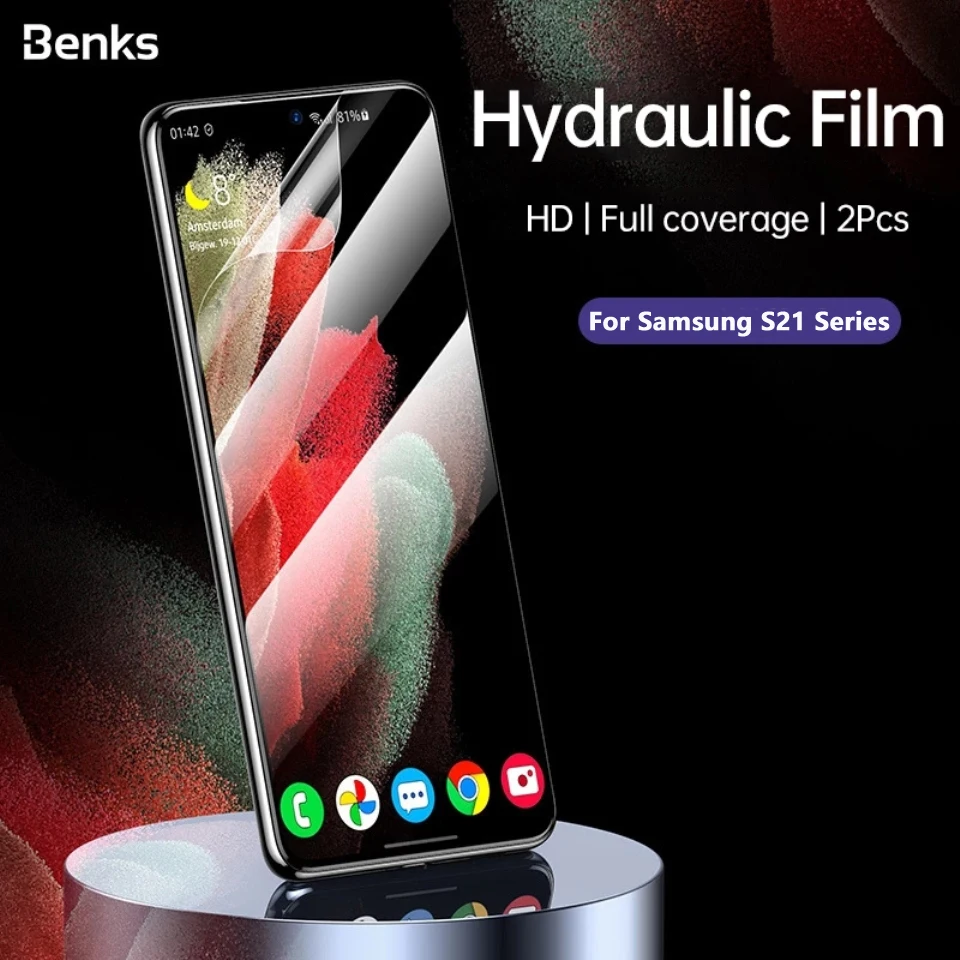 2Pcs Benks Soft Film Ultra Thin Protector Full Cover Auto Repair Screen Protective Film for Samsung S21 S21+ Plus S21 Ultra 0.15
2Pcs Benks Soft Film Ultra Thin Protector Full Cover Auto Repair Screen Protective Film for Samsung S21 S21+ Plus S21 Ultra 0.15