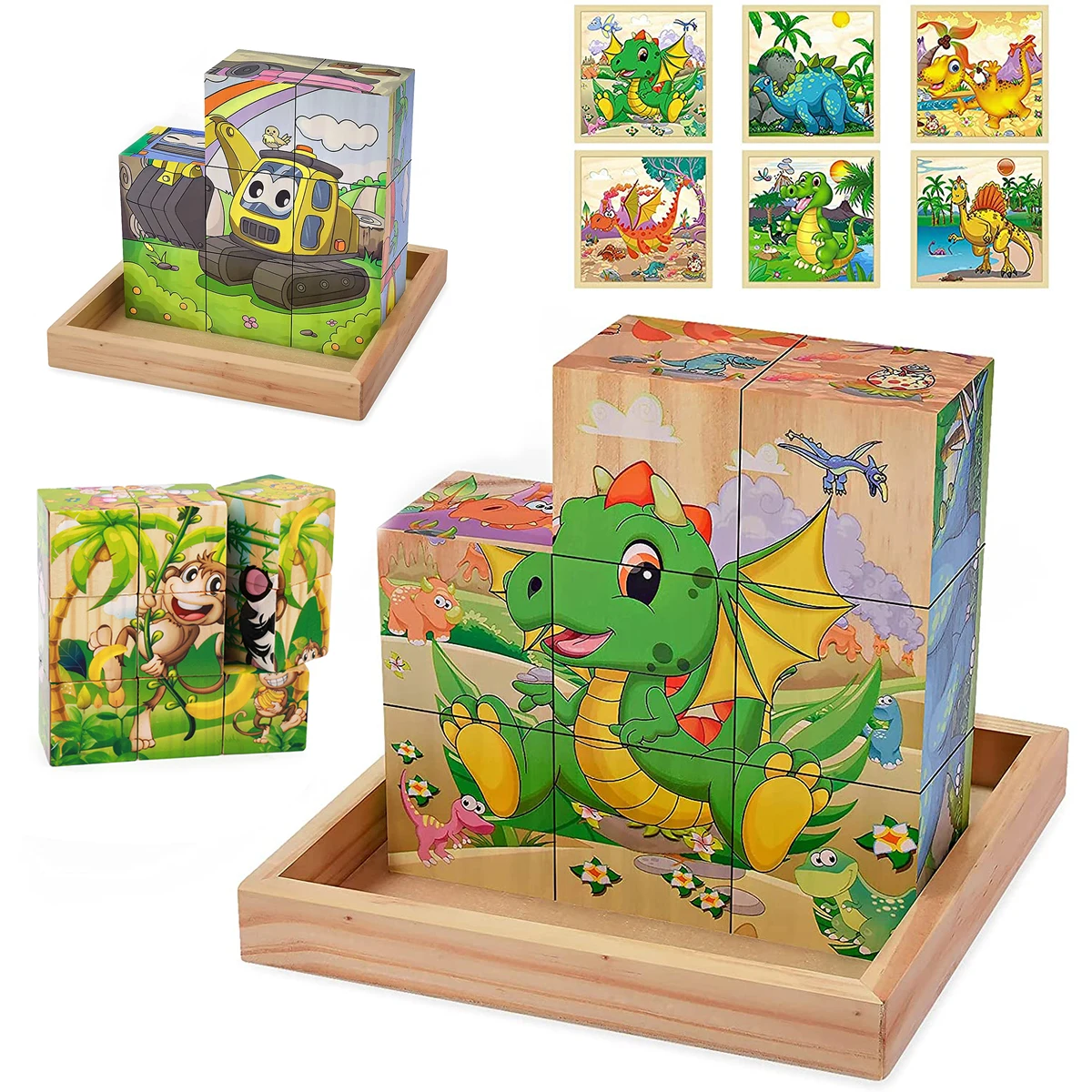9pcs Wooden Blocks Montessori 3D Three-dimensional Puzzle Building Toys Early Learning Educational Match Toy For Children Gift
9pcs Wooden Blocks Montessori 3D Three-dimensional Puzzle Building Toys Early Learning Educational Match Toy For Children Gift