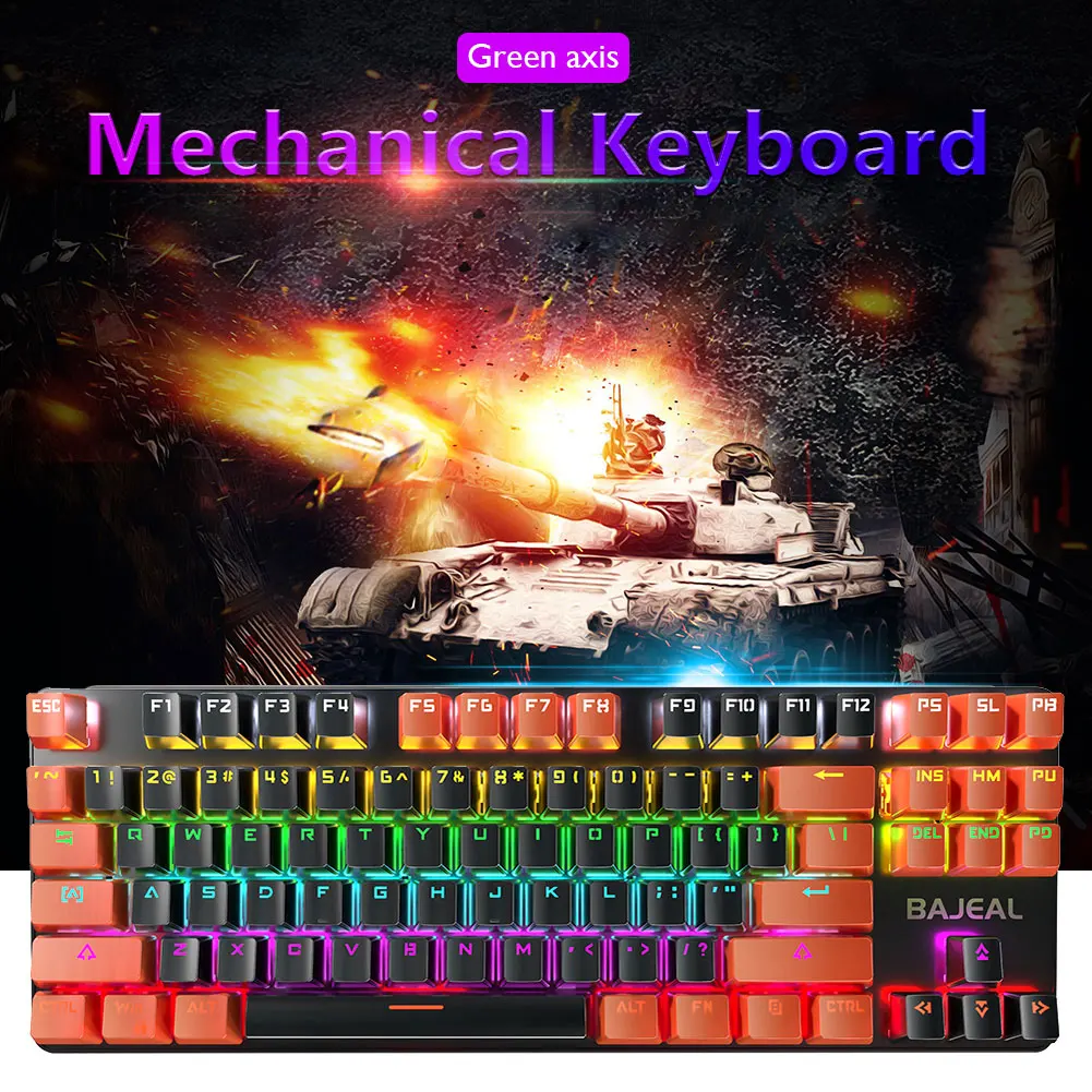 Mechanical Gaming Keyboard 87 Keys Layout Cute Double Color Keycaps Red/Blue Switch Keyboard for Win PC IOS Desktop Laptop
Mechanical Gaming Keyboard 87 Keys Layout Cute Double Color Keycaps Red/Blue Switch Keyboard for Win PC IOS Desktop Laptop