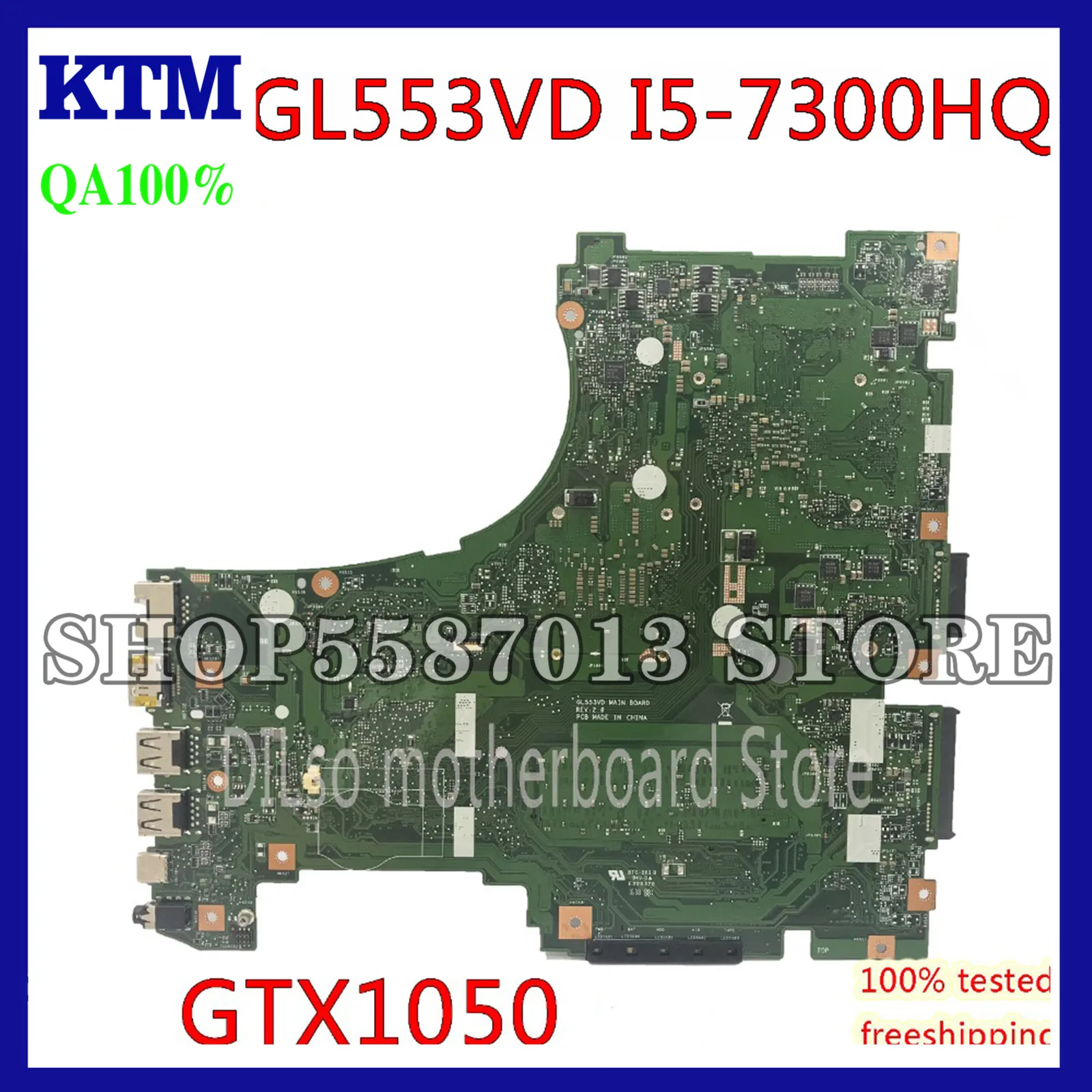 KEFU GL553VD For ASUS GL553V GL553E GL553VW Laptop Motherboard GL553VD Mainboard I5-7300HQ GTX1050-2G Test Original Motherboard
KEFU GL553VD For ASUS GL553V GL553E GL553VW Laptop Motherboard GL553VD Mainboard I5-7300HQ GTX1050-2G Test Original Motherboard