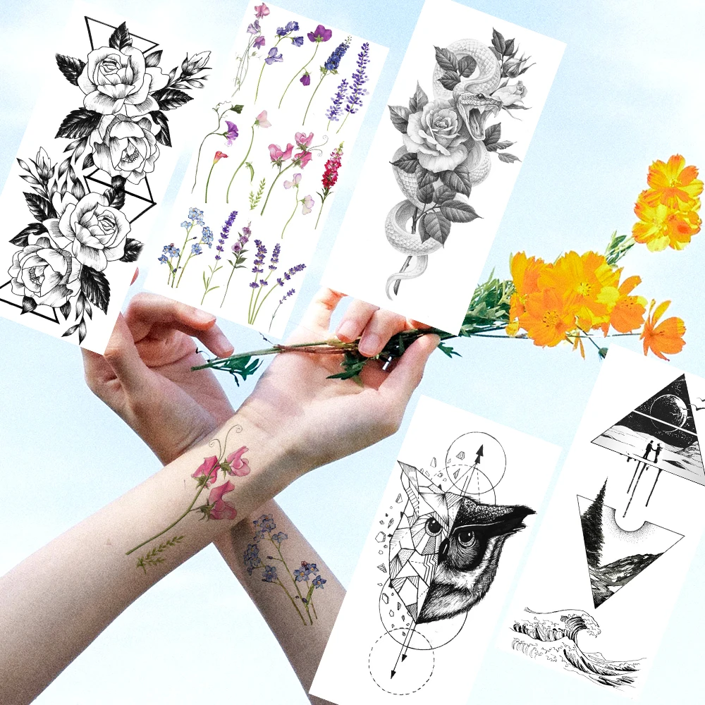 Watercolor Lavender Temporary Tattoos Realistic Fake Owl Planets Snake Tattoos DIY For Women Men Body Art Hands Geometric Tattoo
Watercolor Lavender Temporary Tattoos Realistic Fake Owl Planets Snake Tattoos DIY For Women Men Body Art Hands Geometric Tattoo