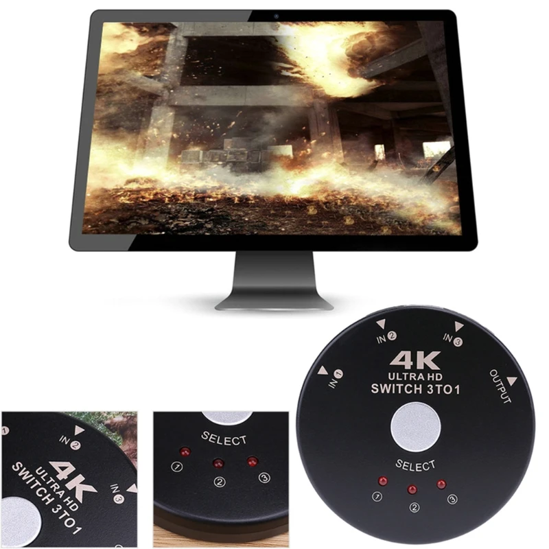 Интеллектуальный автоматический переключатель 3x1 с поддержкой Full H D 3D 1080p 3-в-1 HDMI-совместимый сплиттер
Интеллектуальный автоматический переключатель 3x1 с поддержкой Full H D 3D 1080p 3-в-1 HDMI-совместимый сплиттер