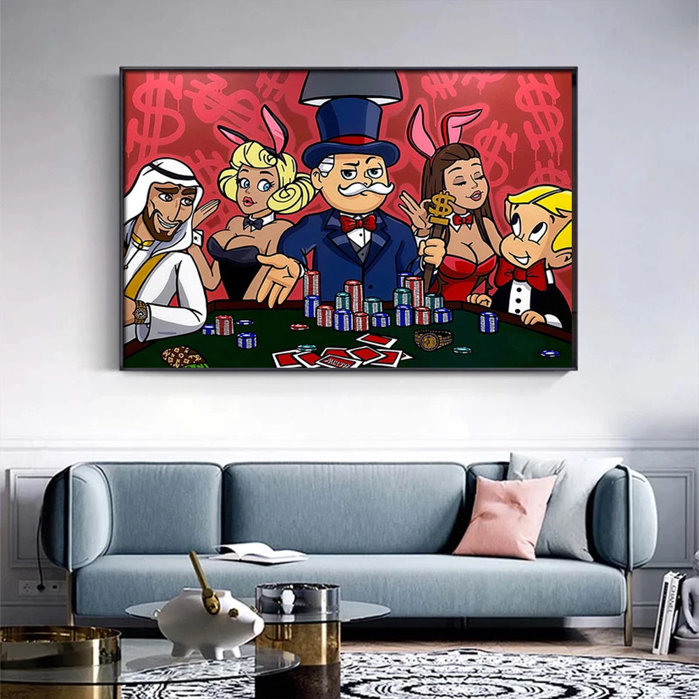 Graffiti Modern Poker Game on Canvas Pop Art Poster Fun Painting Print Wall Picture Living Room Home Decoration Frameless
Graffiti Modern Poker Game on Canvas Pop Art Poster Fun Painting Print Wall Picture Living Room Home Decoration Frameless