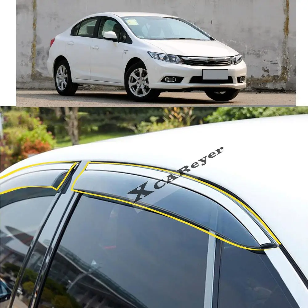 For Honda Civic 9th 2012 2013 2014 2015 Car Body Styling Sticker Plastic Window Glass Wind Visor Rain/Sun Guard Vent Parts
For Honda Civic 9th 2012 2013 2014 2015 Car Body Styling Sticker Plastic Window Glass Wind Visor Rain/Sun Guard Vent Parts
