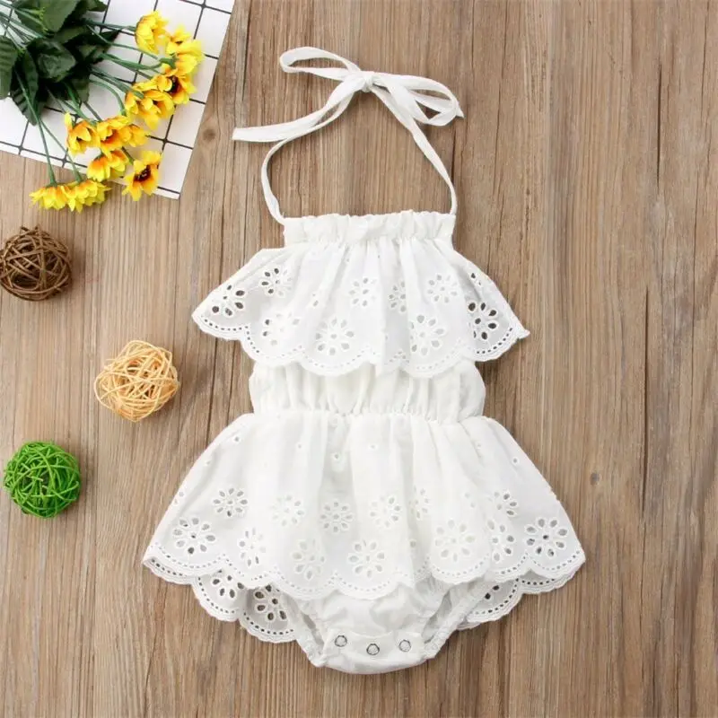 0-24M Newborn Baby Girls Bodysuits Backless Halter Lace Tutu Romper Dress Outfits Infant Summer Cotton Costume
0-24M Newborn Baby Girls Bodysuits Backless Halter Lace Tutu Romper Dress Outfits Infant Summer Cotton Costume