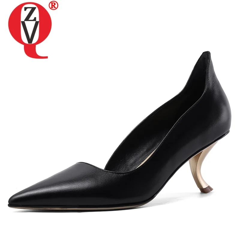 ZVQ Spring New Fashion Women Pumps Outside High Heels Pointed Toe Genuine Leather Party Women Shoes Drop Shipping Size 34-40
ZVQ Spring New Fashion Women Pumps Outside High Heels Pointed Toe Genuine Leather Party Women Shoes Drop Shipping Size 34-40