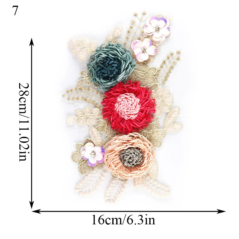 1Pc New Colorful 3D Flower Embroidery Patches Bridal Lace Sewing Fabric Applique Beaded Organza Tulle DIY Wedding Dress Decals 
1Pc New Colorful 3D Flower Embroidery Patches Bridal Lace Sewing Fabric Applique Beaded Organza Tulle DIY Wedding Dress Decals