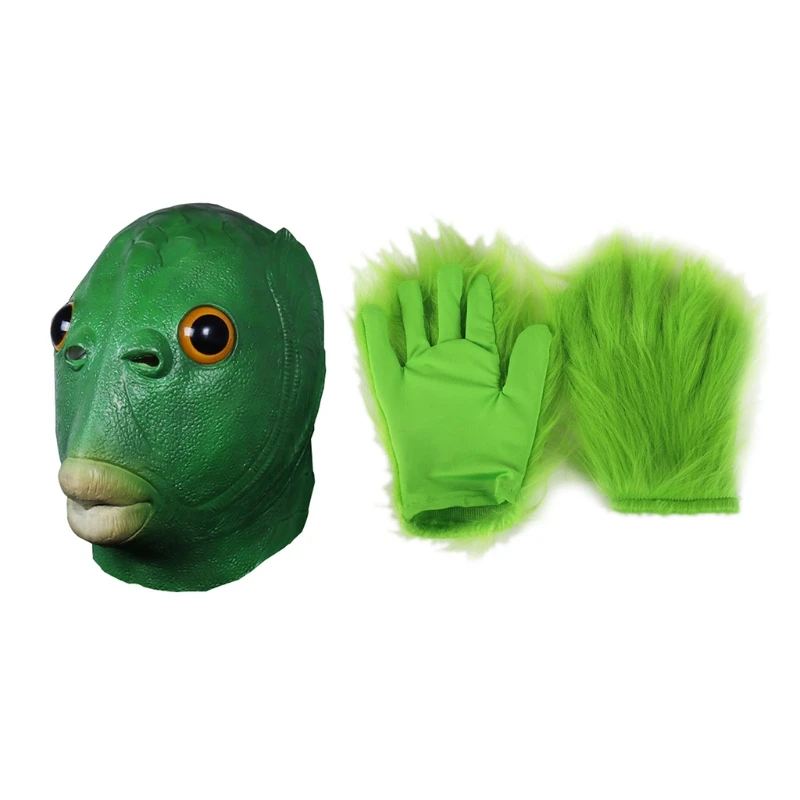 Funny Green Fish Animal Latex Headgear Mask Furry Gloves Halloween Cosplay Props 77HD
Funny Green Fish Animal Latex Headgear Mask Furry Gloves Halloween Cosplay Props 77HD