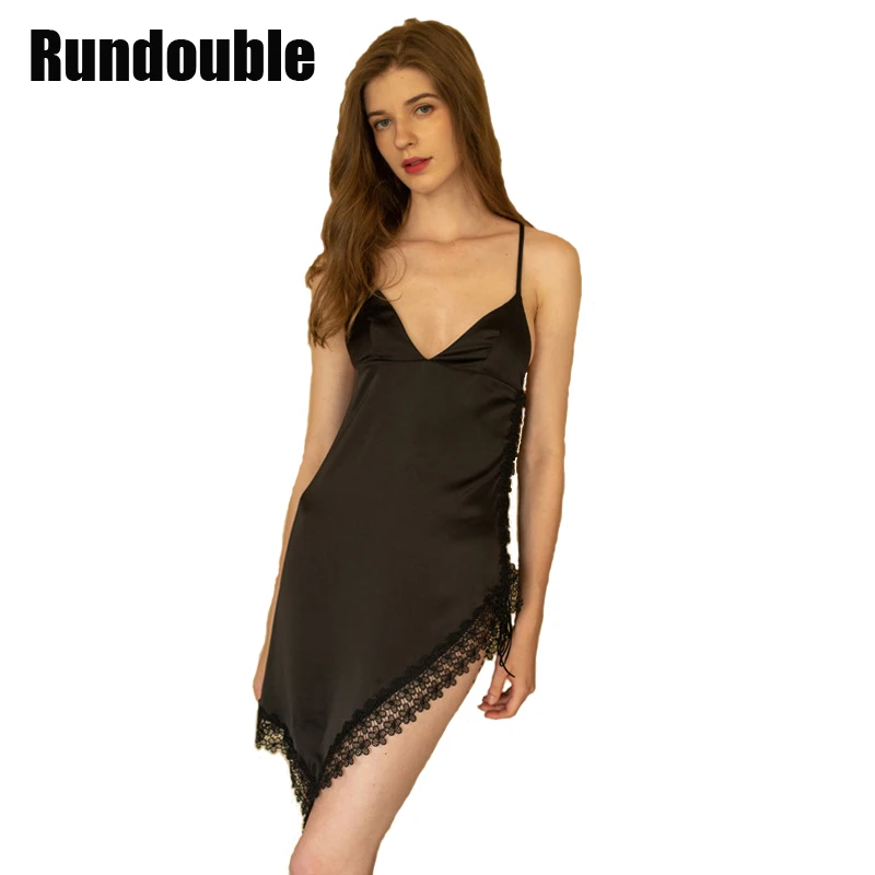 Deep V Neck Black Dress Women Paghetti Strap Sexy Backless Party Bodycon Short Summer Dress Lace Nightgown Home Nightwear
Deep V Neck Black Dress Women Paghetti Strap Sexy Backless Party Bodycon Short Summer Dress Lace Nightgown Home Nightwear
