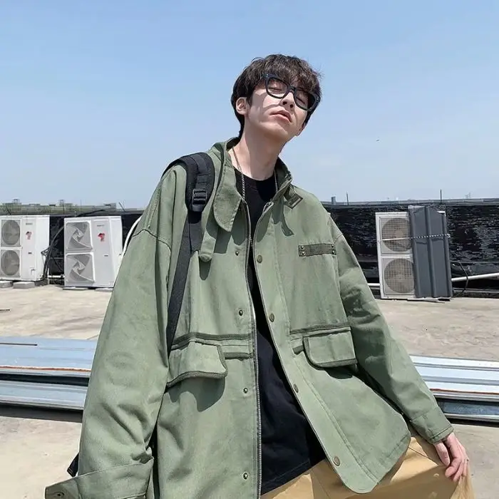 2020 Men's Solid Color Coats Large Pocket Streetwear Bomber Jacket Stand Collar Clothes Pink/green/black Outerwear Size M-2XL
2020 Men's Solid Color Coats Large Pocket Streetwear Bomber Jacket Stand Collar Clothes Pink/green/black Outerwear Size M-2XL