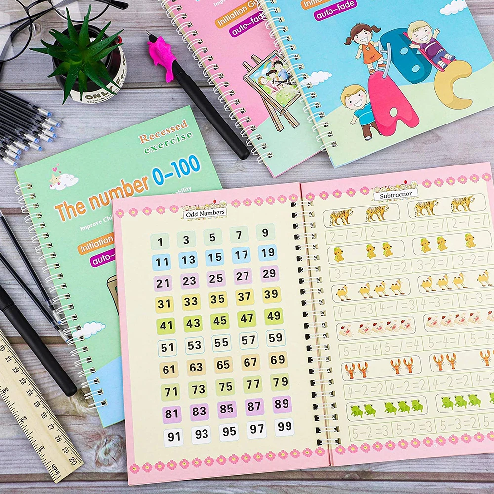 4 Books Children Copybook Handwrite Practic Reusable Book Magic Books For Calligraphy Write Book English Letter Drawing Set
4 Books Children Copybook Handwrite Practic Reusable Book Magic Books For Calligraphy Write Book English Letter Drawing Set