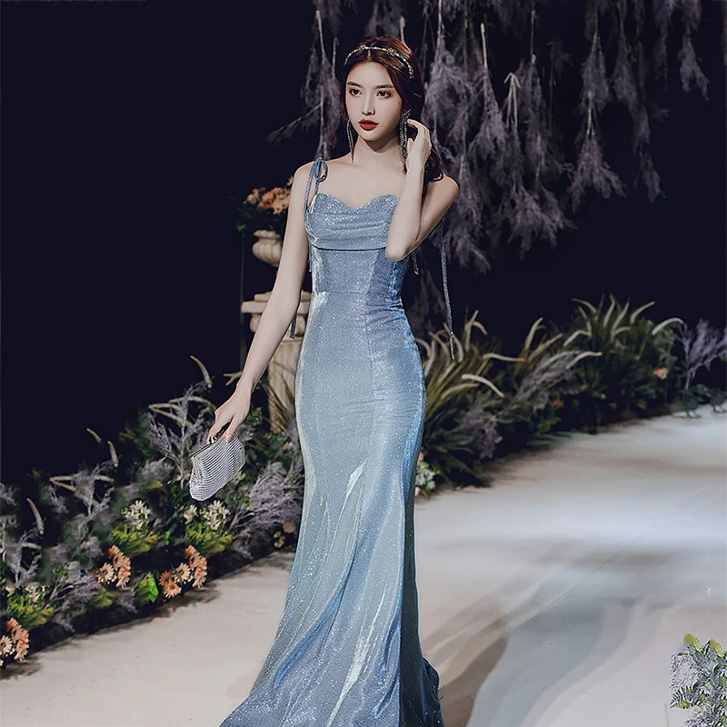 Elegant Bling Gradient Strapless Mermaid Evening Gowns For Women Parties Sexy Backless Bandage Spaghetti Strap Long Dress
Elegant Bling Gradient Strapless Mermaid Evening Gowns For Women Parties Sexy Backless Bandage Spaghetti Strap Long Dress