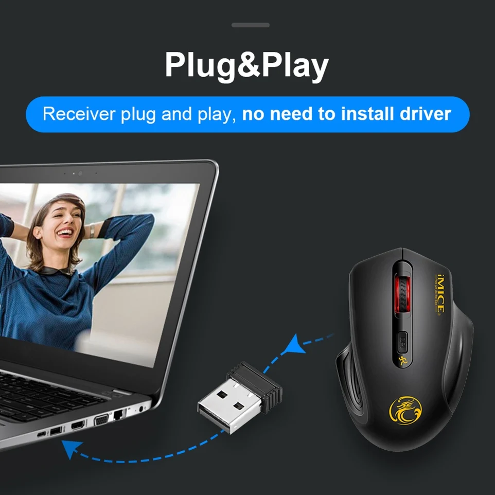 Ergonomic Wireless Mute Mouse USB 2000DPI USB 2.0 Receiver Optical Computer Mouse 2.4GHz Mice for Laptop PC Sound Silent Mouse
Ergonomic Wireless Mute Mouse USB 2000DPI USB 2.0 Receiver Optical Computer Mouse 2.4GHz Mice for Laptop PC Sound Silent Mouse