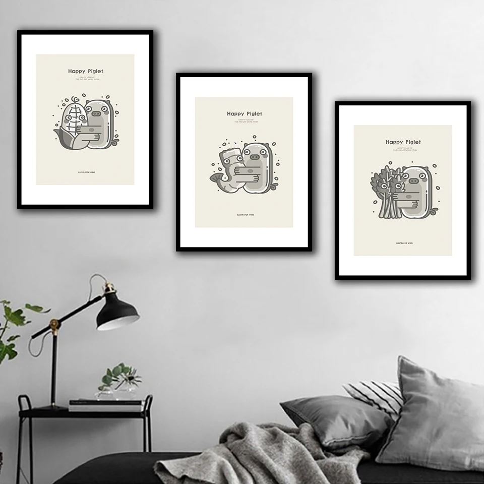 Black and white anime happy piglet 3p KIT Canvas Painting Modern Home Decoration Living Room Bedroom Wall Decor Picture
Black and white anime happy piglet 3p KIT Canvas Painting Modern Home Decoration Living Room Bedroom Wall Decor Picture