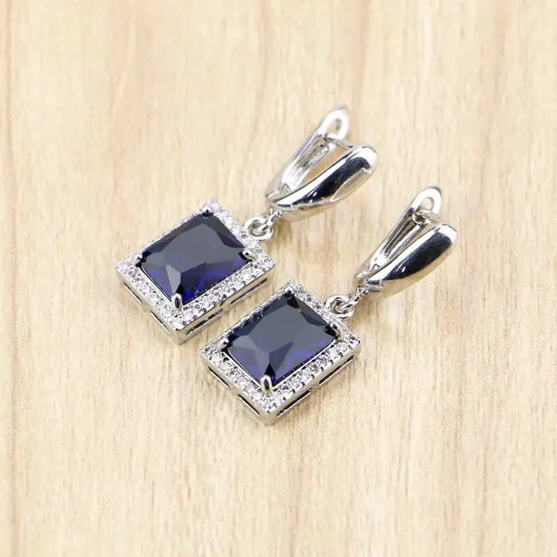 Square 925 Sterling Silver Jewelry Blue Cubic Zirconia Drop Dangle Earrings for Women Free Gifts Box
Square 925 Sterling Silver Jewelry Blue Cubic Zirconia Drop Dangle Earrings for Women Free Gifts Box