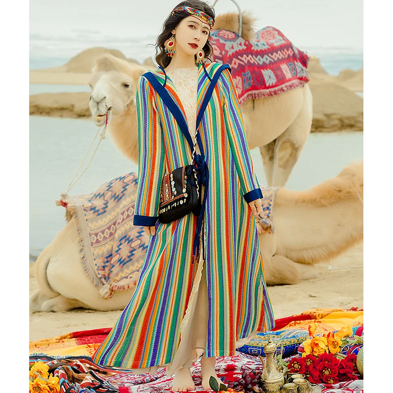 KHALEE YOSE Rainbow Colorful Blouse Cardigan Knitted Thick Long Cardigan Boho Hippie Hoodie Long Sleeve Lace Tie Up Ethnic Top
KHALEE YOSE Rainbow Colorful Blouse Cardigan Knitted Thick Long Cardigan Boho Hippie Hoodie Long Sleeve Lace Tie Up Ethnic Top