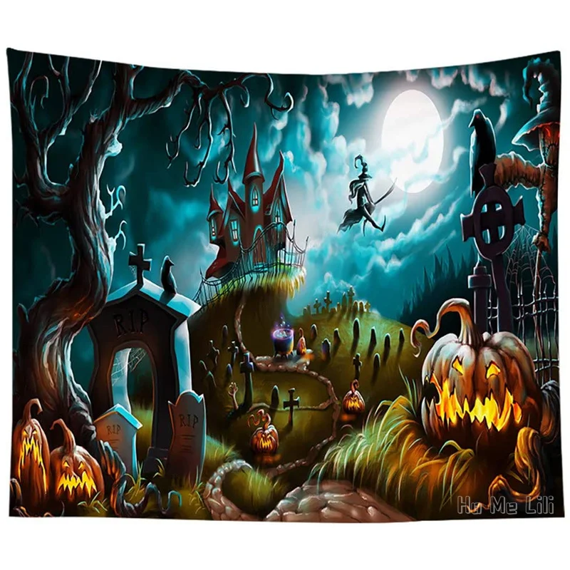 Haunted Woods With Grave And Pumpkins By Ho Me Lili Tapestry For Bedroom Dorm Home Decoration
Haunted Woods With Grave And Pumpkins By Ho Me Lili Tapestry For Bedroom Dorm Home Decoration