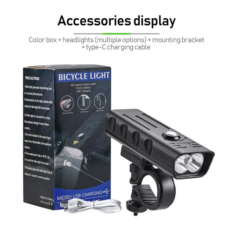 Bike Light USB Rechargeable MTB Bicycle Front Head Headlights Cycling Safety Warning Flashligh Waterproof Lamp Bike Accessories
Bike Light USB Rechargeable MTB Bicycle Front Head Headlights Cycling Safety Warning Flashligh Waterproof Lamp Bike Accessories