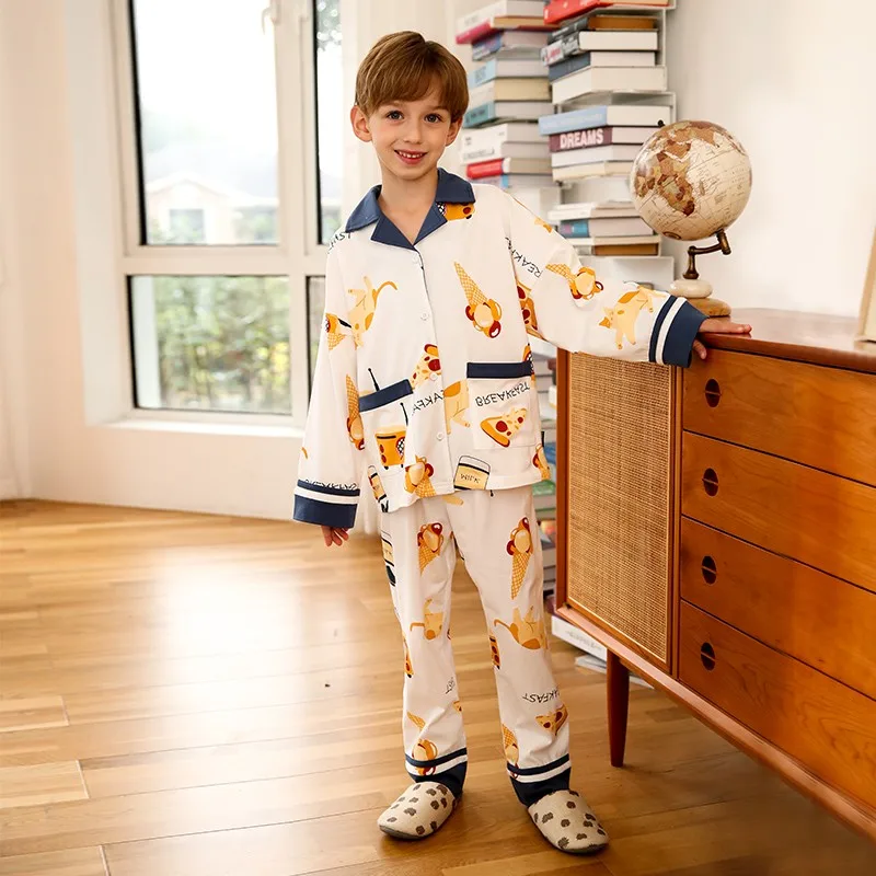 Boys Cotton Pajamas Cartoon Pattern Print Sleepwear Home Clothing Children Soft Night Wear Kids Leisure Pijamas 2pcs/set Nighty
Boys Cotton Pajamas Cartoon Pattern Print Sleepwear Home Clothing Children Soft Night Wear Kids Leisure Pijamas 2pcs/set Nighty