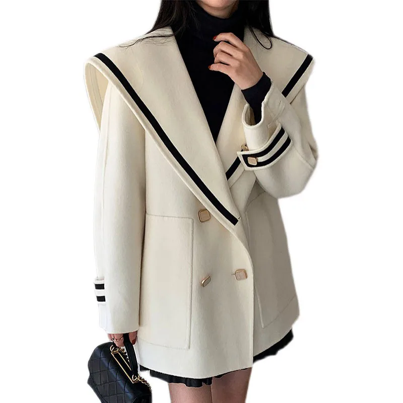 2023 New Elegant Ladies Autumn And Winter Cashmere Woolen Coat Double-breasted Loose Long-sleeved Warm Woolen Coats Women F104
2023 New Elegant Ladies Autumn And Winter Cashmere Woolen Coat Double-breasted Loose Long-sleeved Warm Woolen Coats Women F104
