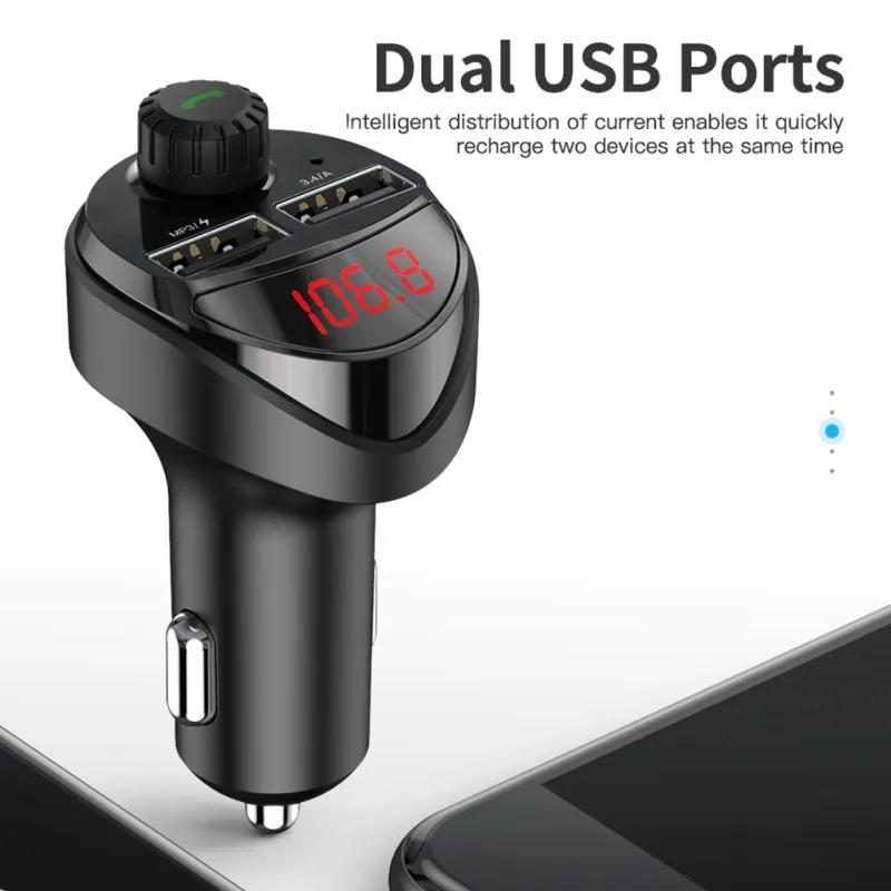 Bluetooth 5.0 Car Audio MP3 Player Car Charge FM Transmitter Car Kit 3.4A Dual USB Car Phone Charging 2020
Bluetooth 5.0 Car Audio MP3 Player Car Charge FM Transmitter Car Kit 3.4A Dual USB Car Phone Charging 2020