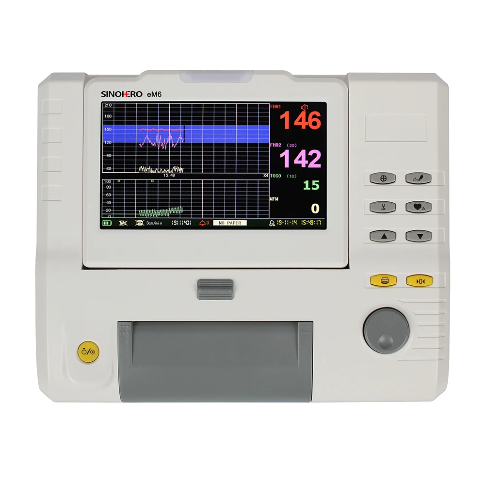 Sinohero eM6 7" Led Screen Fetal/Maternal Monitor MHR SP02 NIBP Twin Fuction Full Touch Fetal Heart Rate Fetal Movement Remark
Sinohero eM6 7" Led Screen Fetal/Maternal Monitor MHR SP02 NIBP Twin Fuction Full Touch Fetal Heart Rate Fetal Movement Remark
