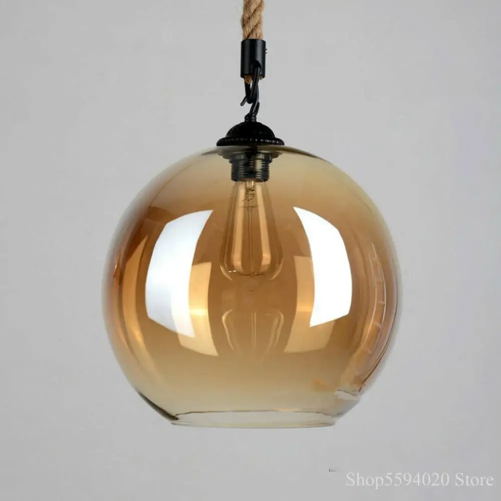 Vintage Classic Hanging Lamp Amber Retro Hemp Rope Glass Pendant Light LED Pendant Lamp Luminaire Suspendu Lustre Led Modern
Vintage Classic Hanging Lamp Amber Retro Hemp Rope Glass Pendant Light LED Pendant Lamp Luminaire Suspendu Lustre Led Modern