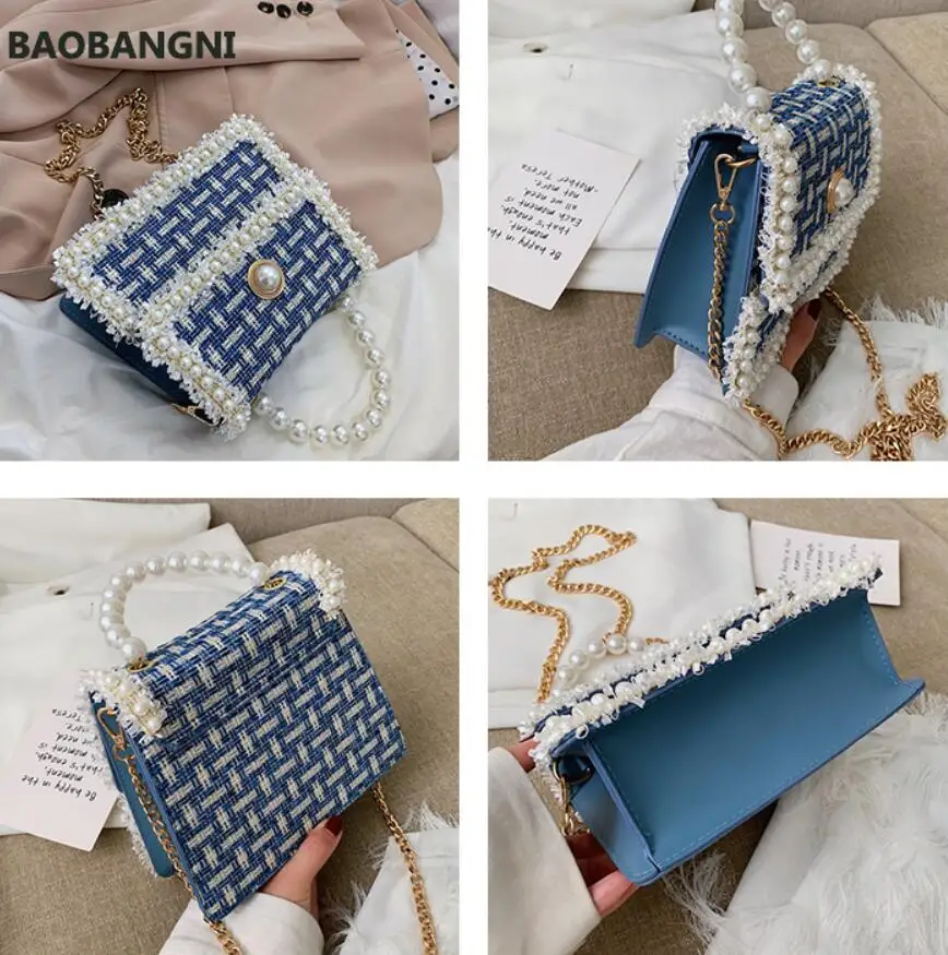 Elegant Female Pearl Tote bag Fashion New High Quality Woolen Women's Designer Handbag Chain Shoulder Messenger Bag Purses
Elegant Female Pearl Tote bag Fashion New High Quality Woolen Women's Designer Handbag Chain Shoulder Messenger Bag Purses